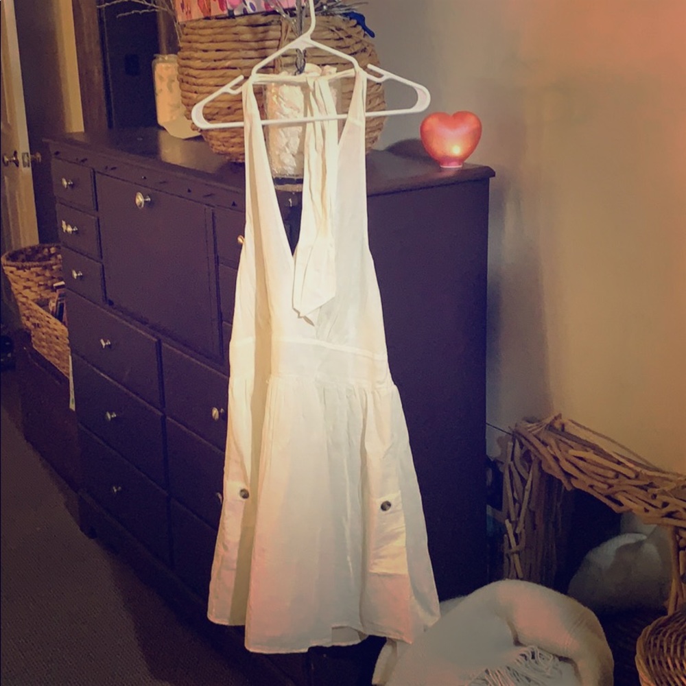White halter dress